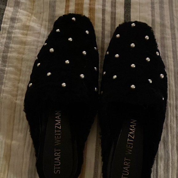 Stuart Weitzman Wool slipper mules with pearls - Picture 2 of 3